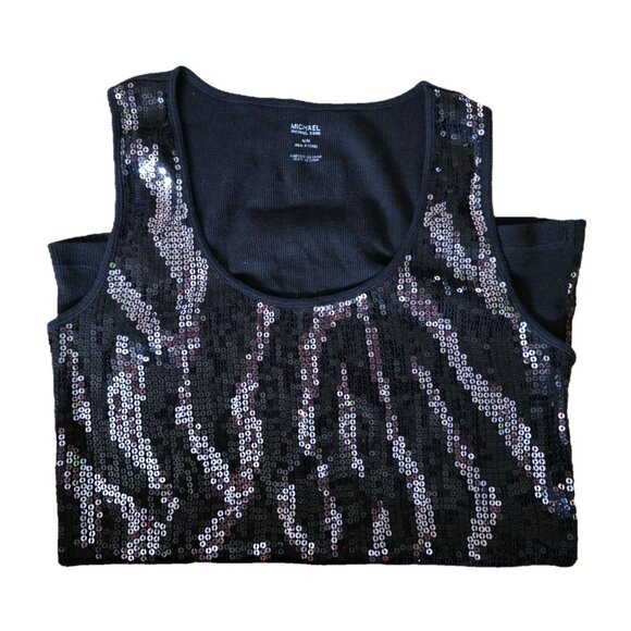 Michael Kors Zebra Sequin Tank Top – Medium | Bold Glam Style - Picture 3 of 5